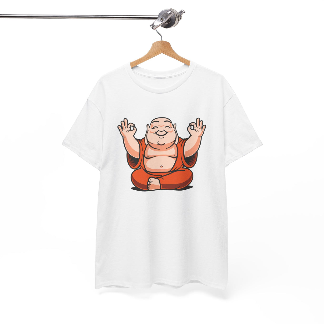 Zen Buddha Unisex Heavy Cotton Tee - Relaxed Fit T-Shirt for Mindfulness and Positivity