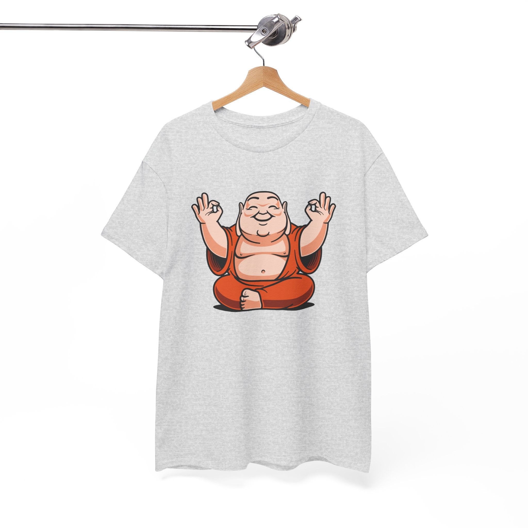 Zen Buddha Unisex Heavy Cotton Tee - Relaxed Fit T-Shirt for Mindfulness and Positivity