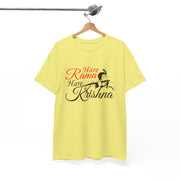 Hare Krishna Unisex Heavy Cotton Tee - Spiritual and Comfortable T-Shirt