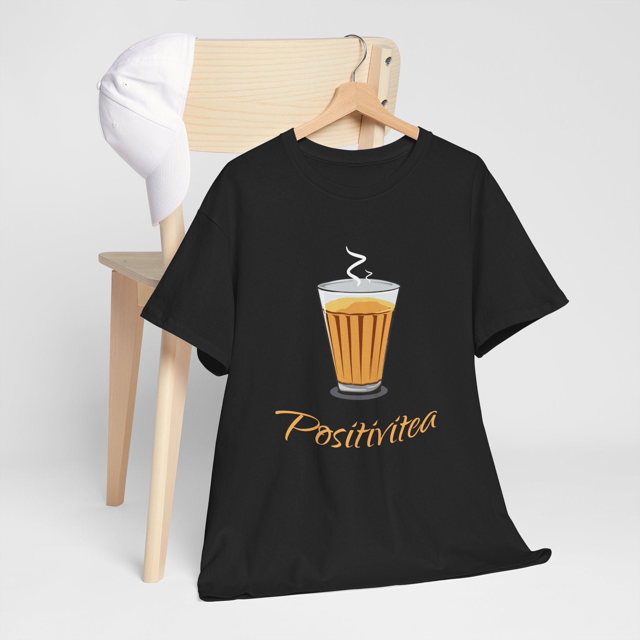 PositivitEA Unisex Heavy Cotton Tee - Uplifting Drink Design