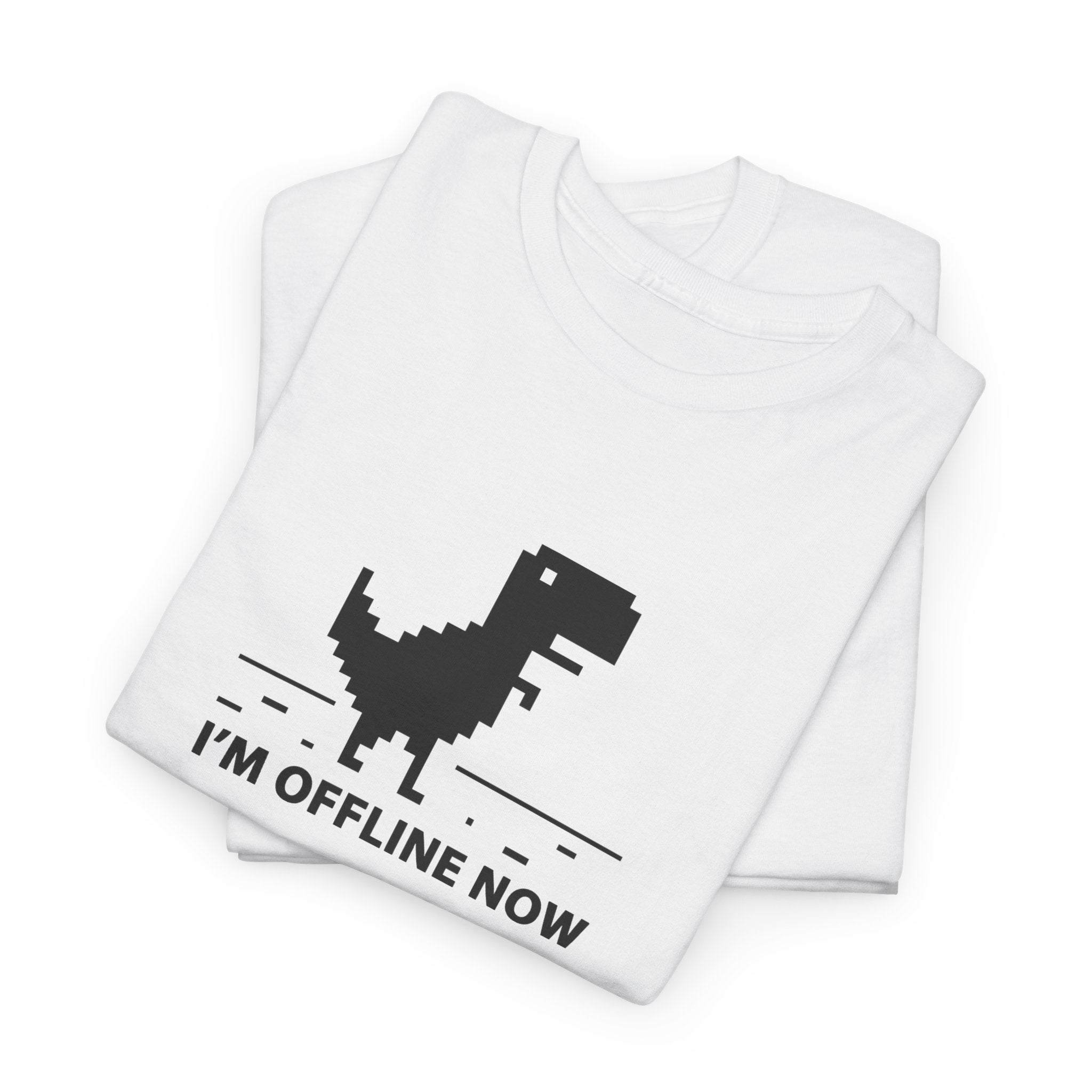 Funny Dino Offline Now Unisex Heavy Cotton Tee