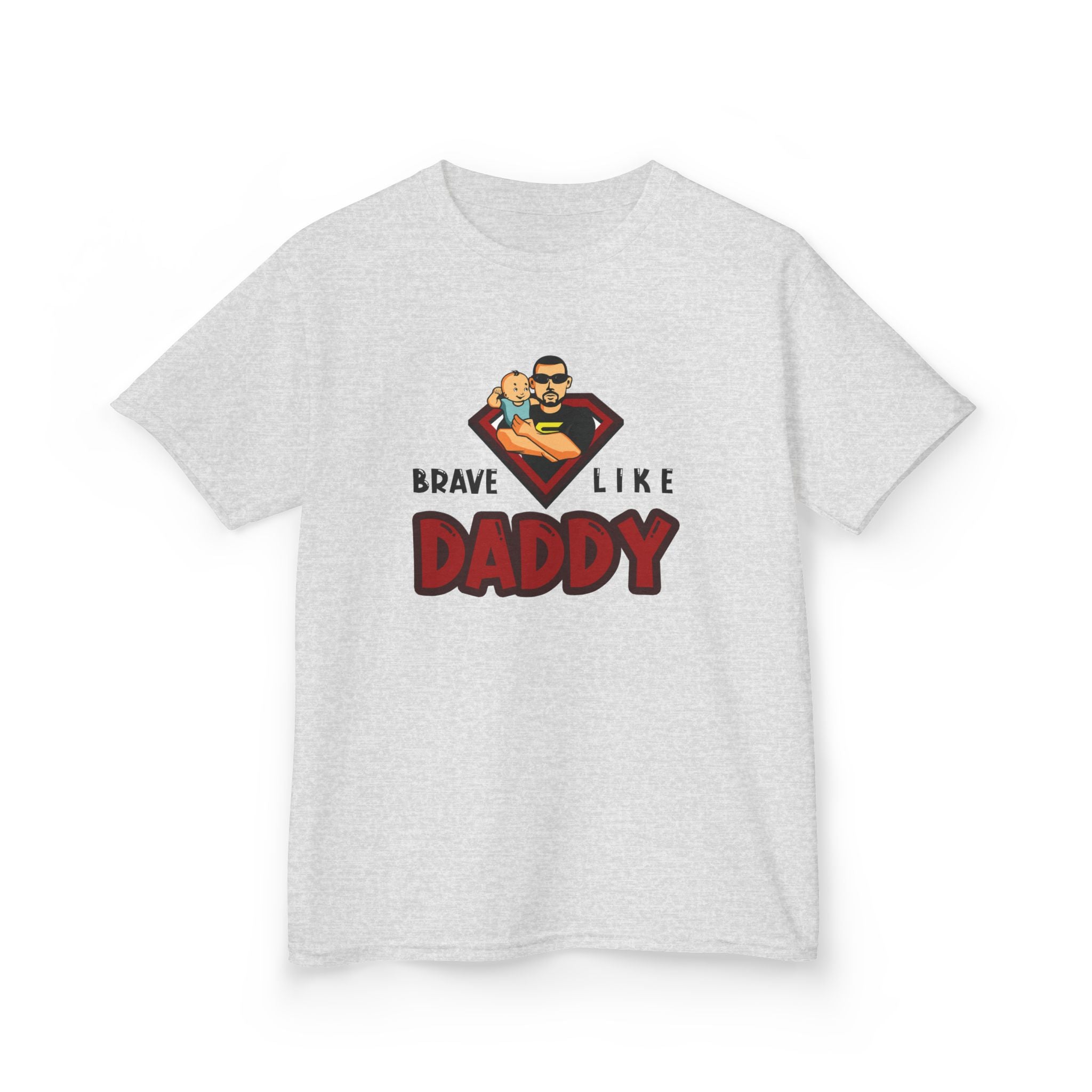 Kids Brave Like Daddy Tee - Superhero Cotton T-Shirt for Boys