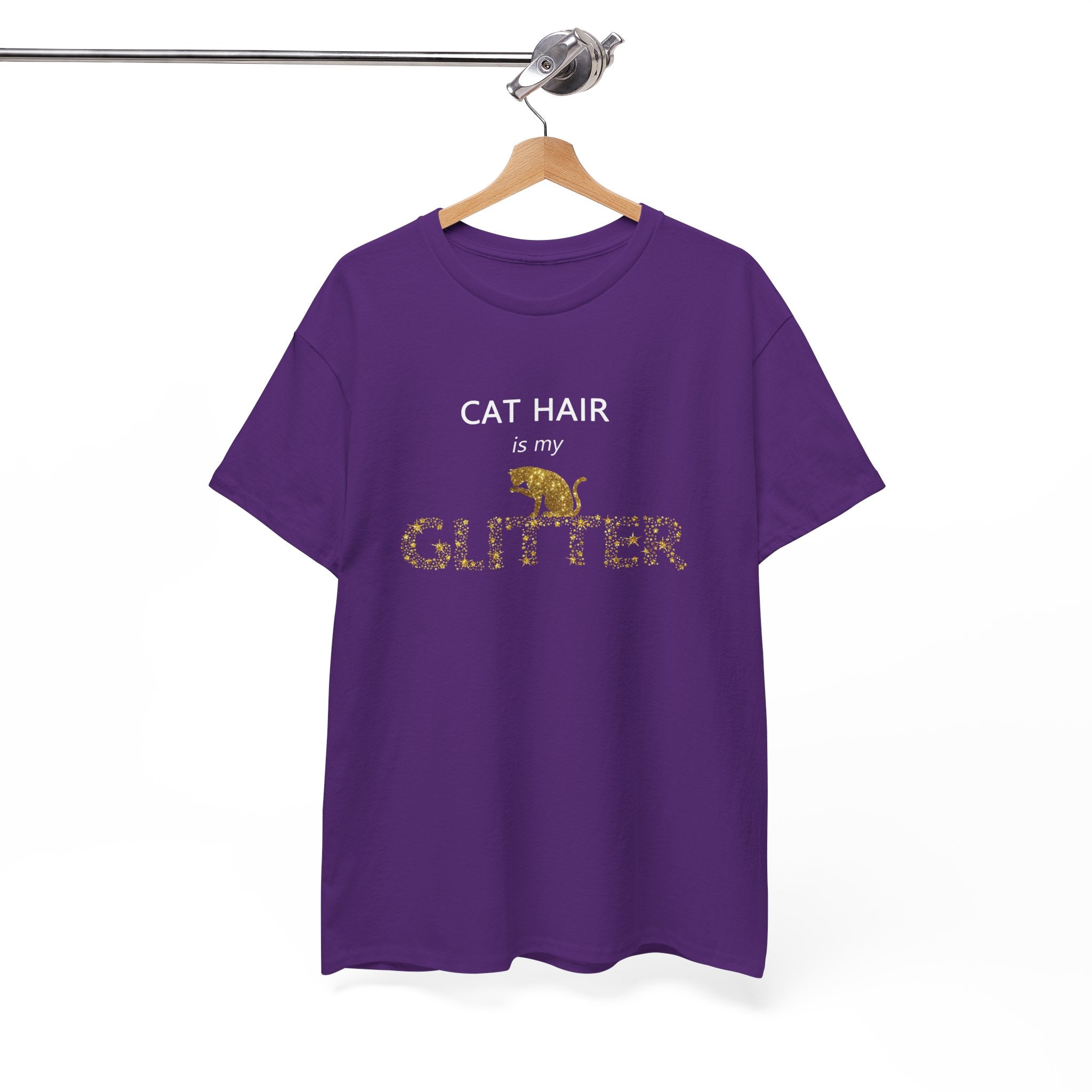Cat Hair is My Glitter Unisex Heavy Cotton Tee - Perfect for Cat Lovers