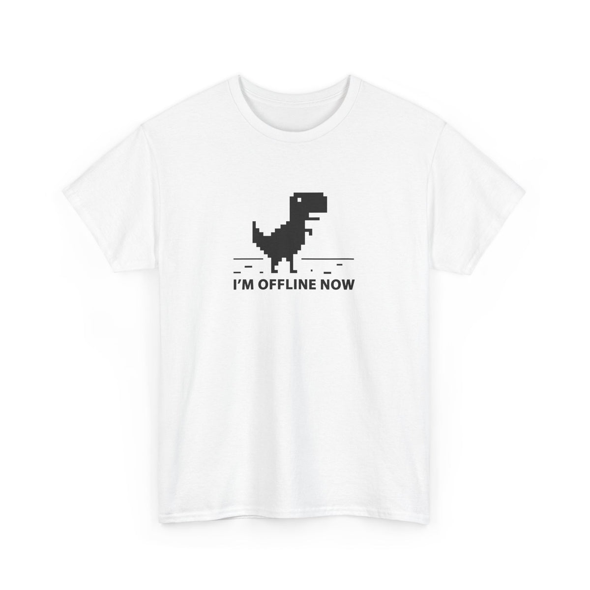Dino Offline Now – Funny Dinosaur Tee