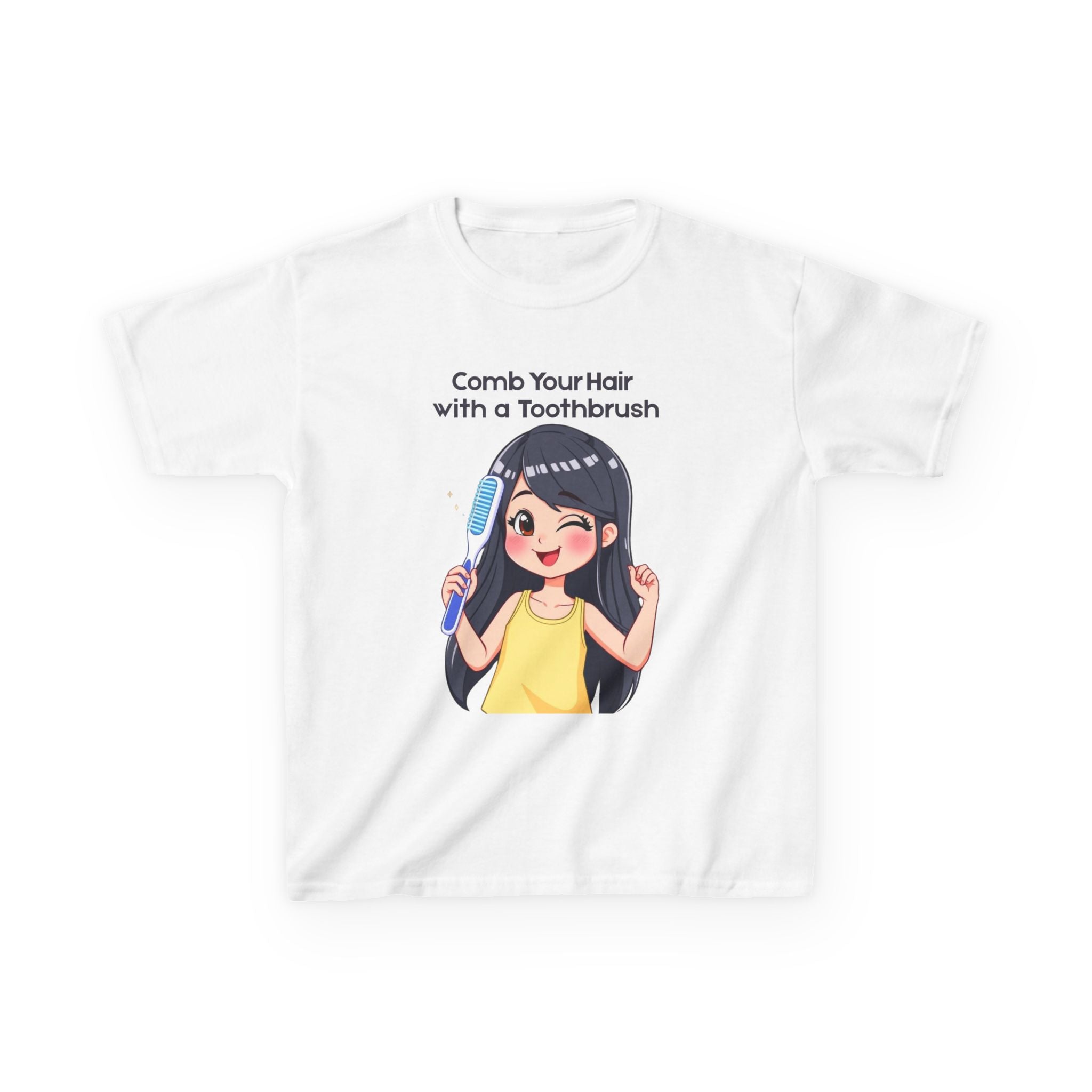 Kids Tee with Fun Toothbrush Design - Perfect for Gifts, Birthday, Playtime, Unique Kids' Apparel, Cute Cartoon T-Shirt