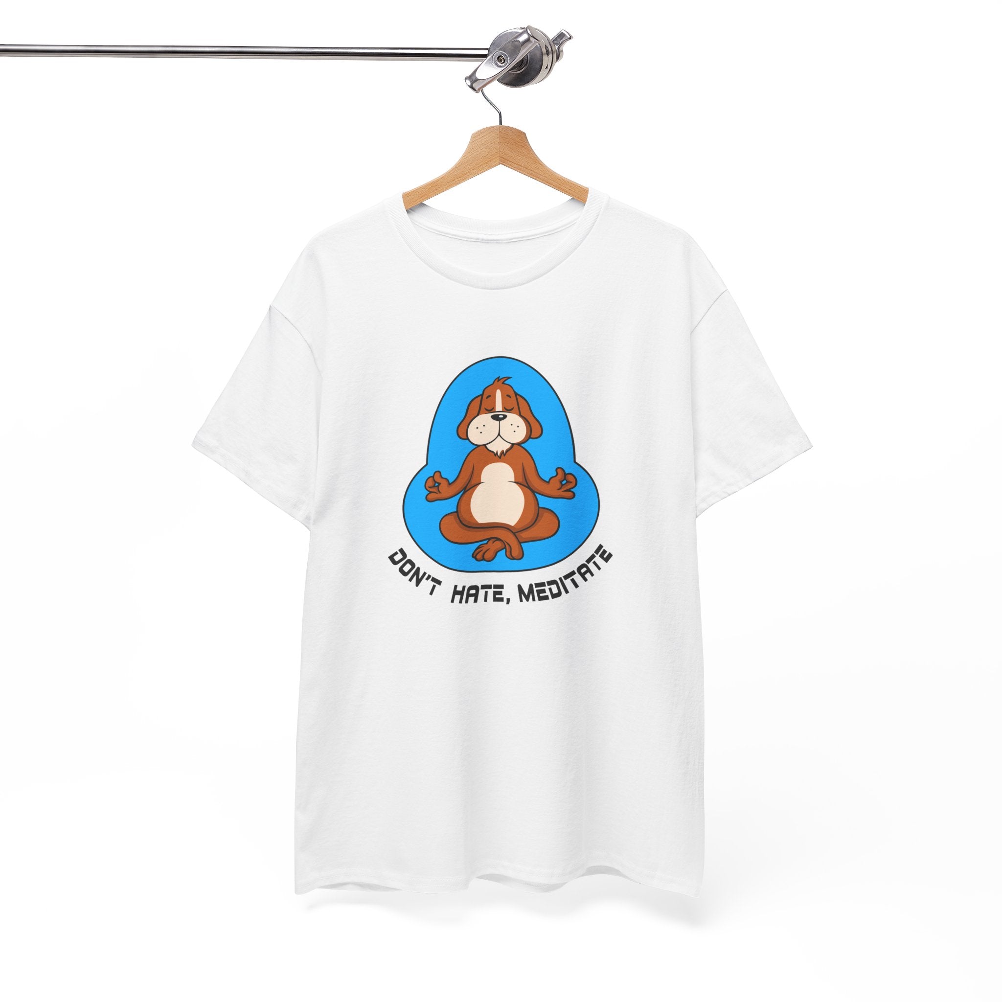 Funny Meditation Unisex Heavy Cotton Tee - "Don't Hate, Meditate"
