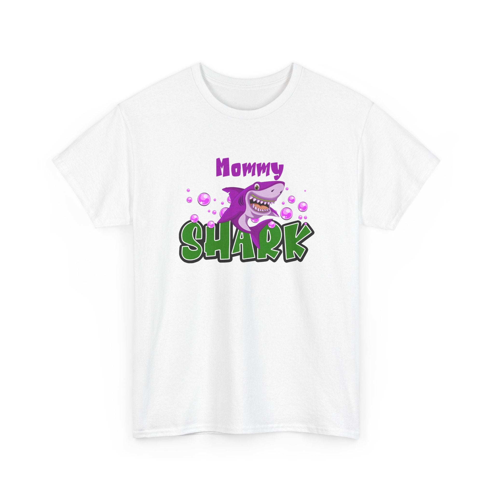 Mommy Shark Unisex Heavy Cotton Tee - Fun and Playful Shark Design for Moms