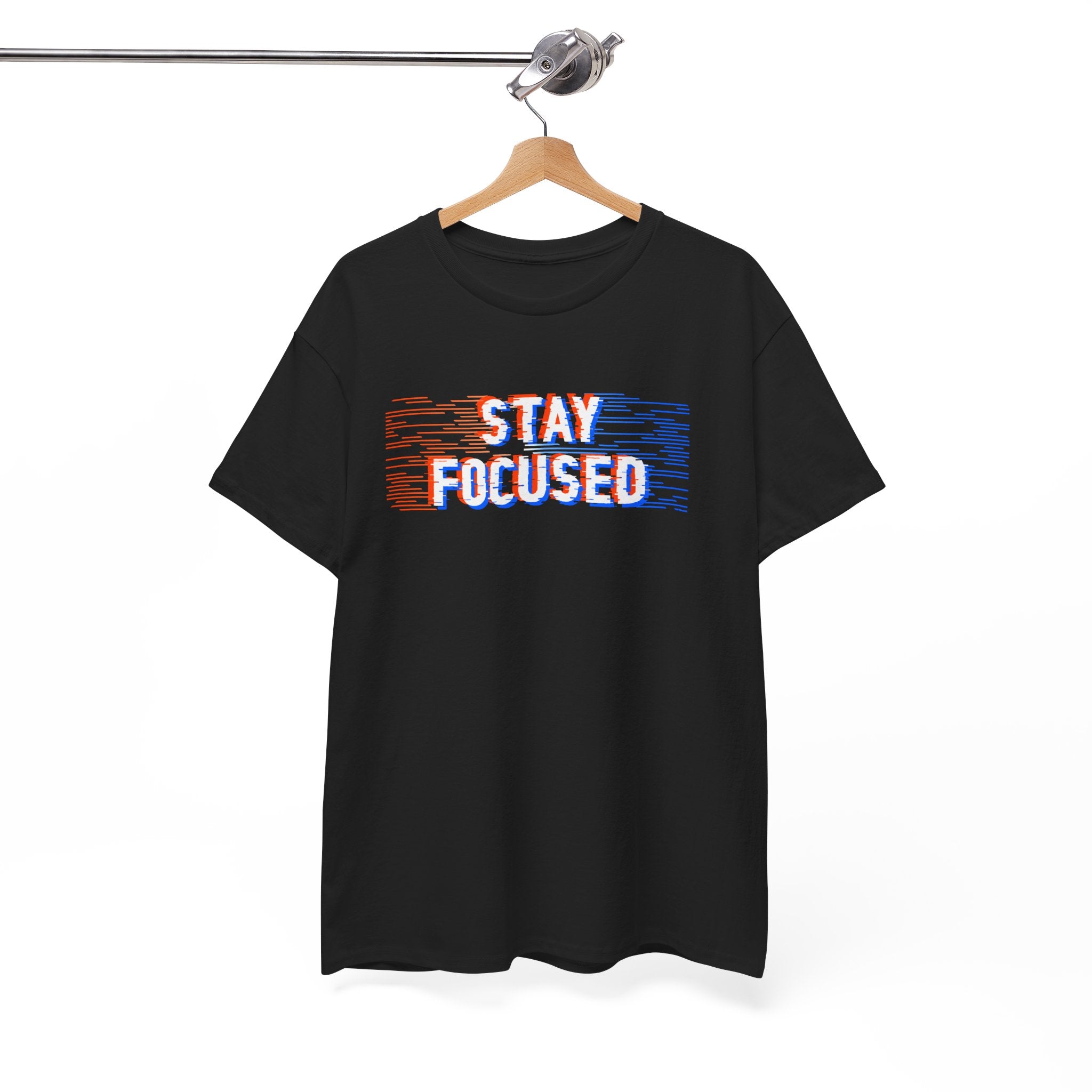 Stay Focused Unisex Heavy Cotton Tee - Motivational Graphic T-Shirt