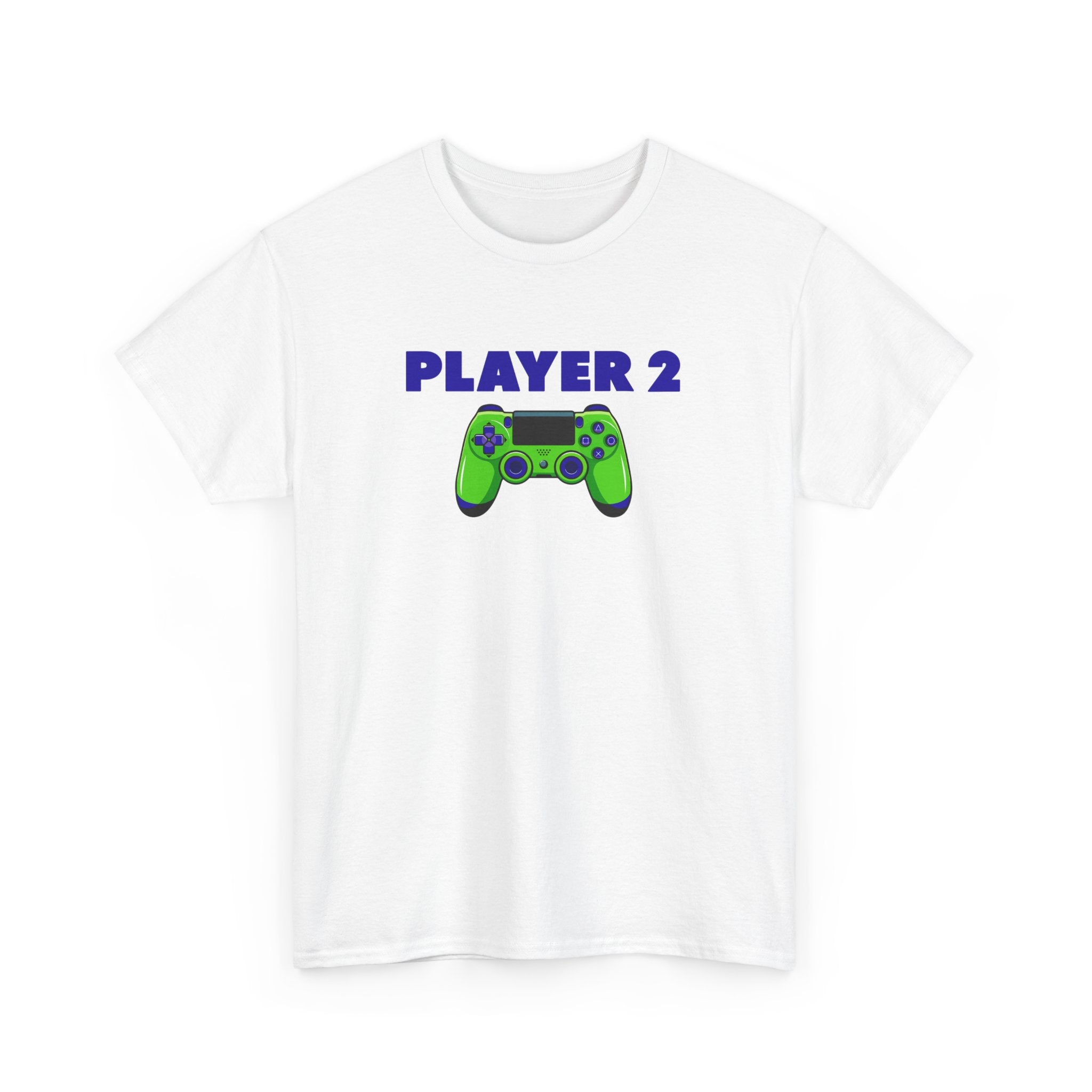 Gaming Unisex Heavy Cotton Tee - 'PLAYER 2' Graphic Tee for Gamers