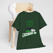 Keep Calm and Cravan On Unisex Heavy Cotton Tee - Relaxed Camping T-Shirt for Outdoor Enthusiasts