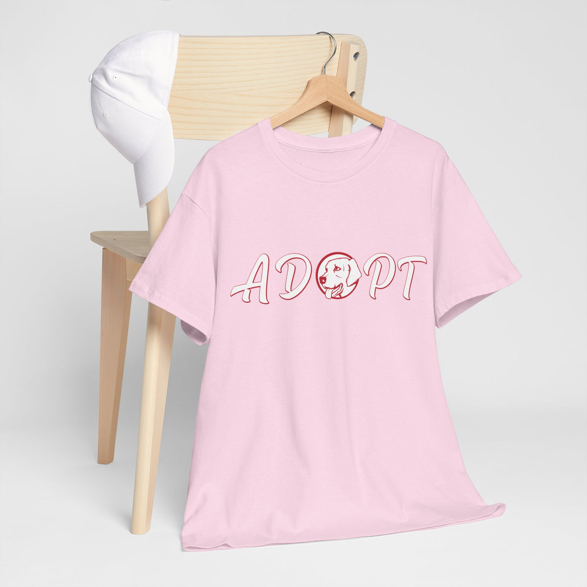 Adopt Unisex Heavy Cotton Tee | Support Animal Adoption, Pet Lovers Gift, Fundraiser Shirt, Eco-Conscious Fashion, Casual Wear