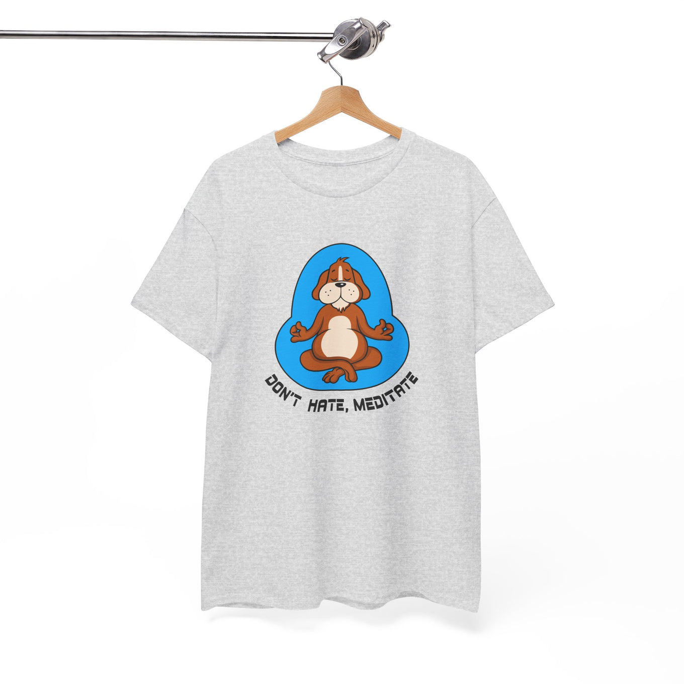 Funny Meditation Unisex Heavy Cotton Tee - "Don't Hate, Meditate"
