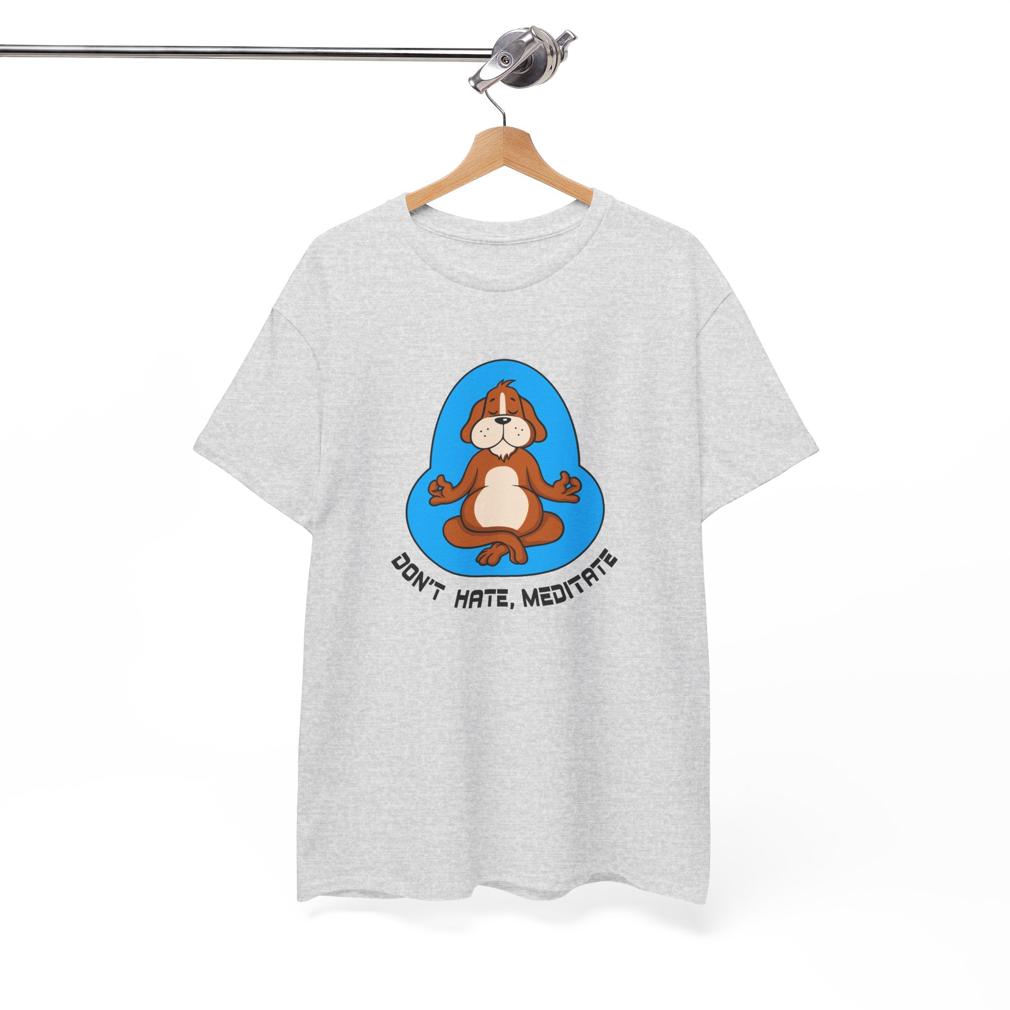 Funny Meditation Unisex Heavy Cotton Tee - "Don't Hate, Meditate"