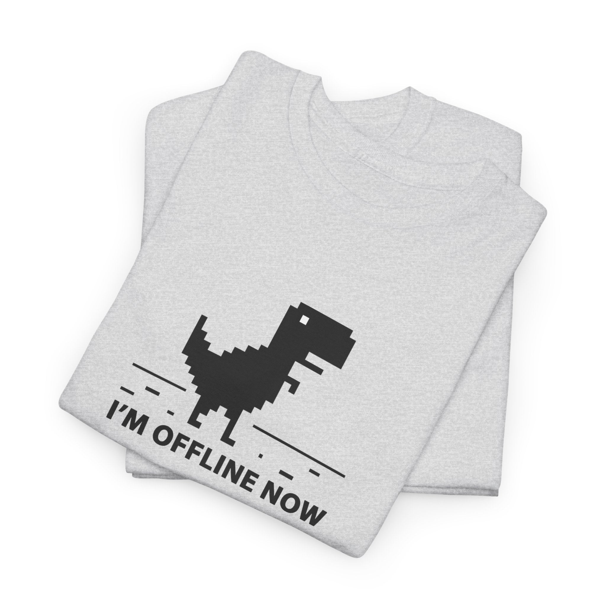 Funny Dino Offline Now Unisex Heavy Cotton Tee