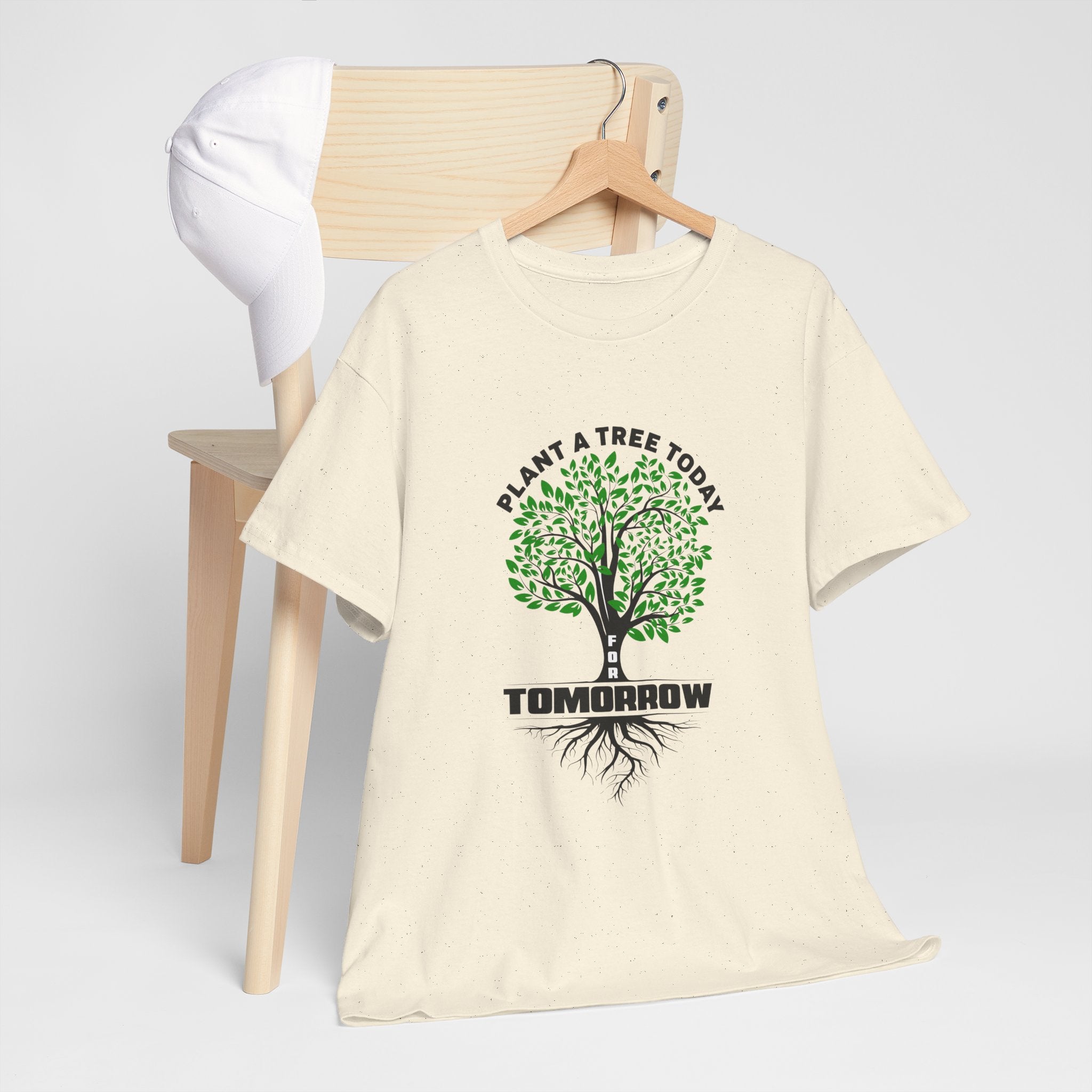 Eco-Friendly Unisex Heavy Cotton Tee - "Plant a Tree Today, Tomorrow"