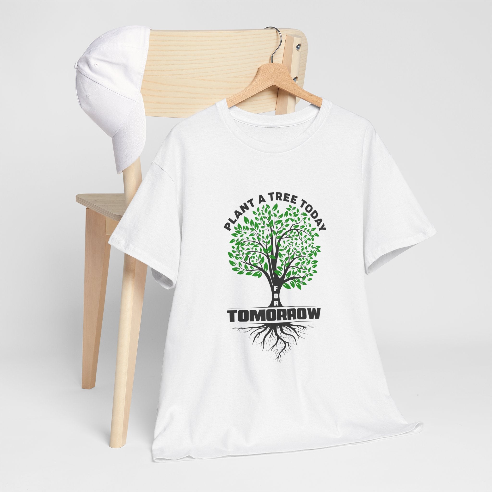Eco-Friendly Unisex Heavy Cotton Tee - "Plant a Tree Today, Tomorrow"