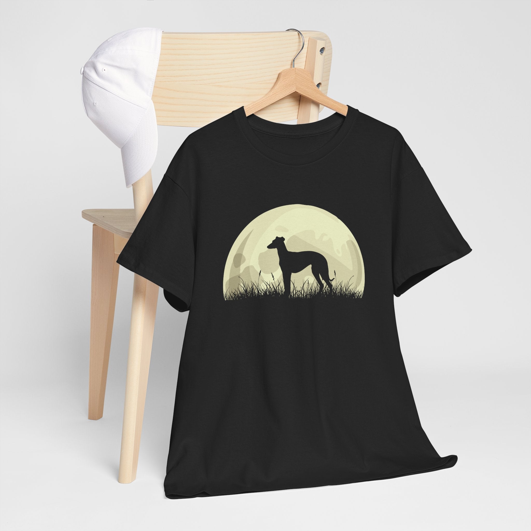 Moonlit Dog Silhouette Unisex Heavy Cotton Tee