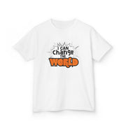 I Can Change the World Kids Heavy Cotton Tee - Inspiring Youth T-Shirt