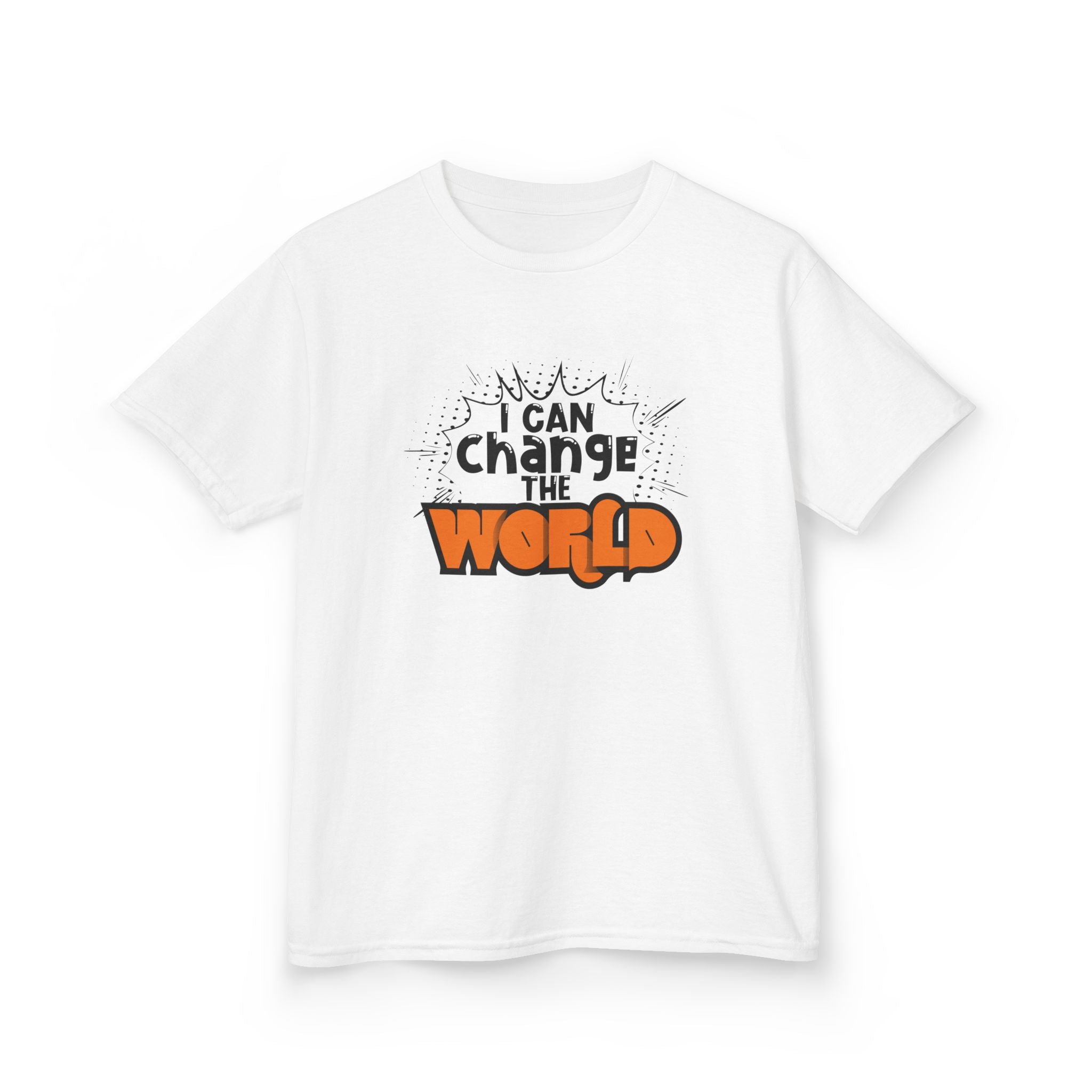 I Can Change the World Kids Heavy Cotton Tee - Inspiring Youth T-Shirt