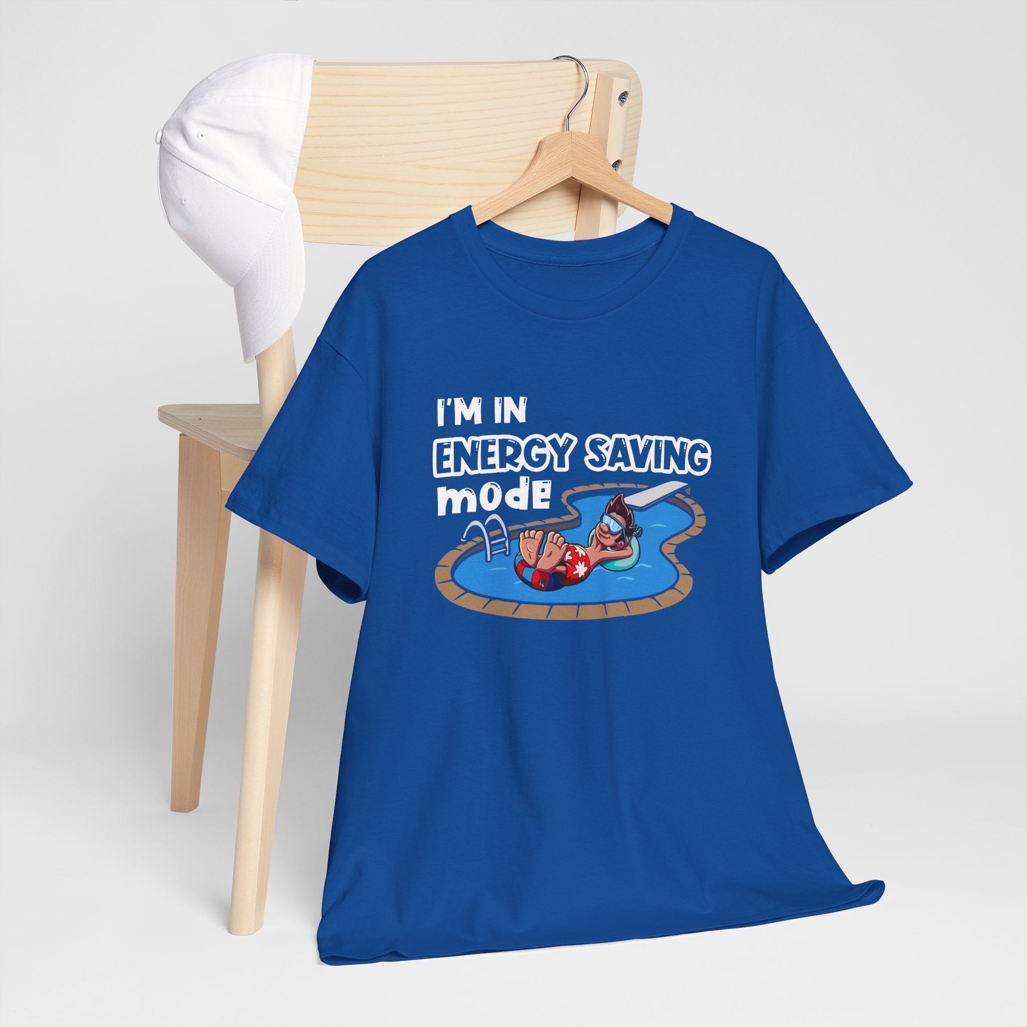 Funny Unisex Heavy Cotton Tee - "I'm In Energy Saving Mode" - Perfect for Relaxation and Casual Wear