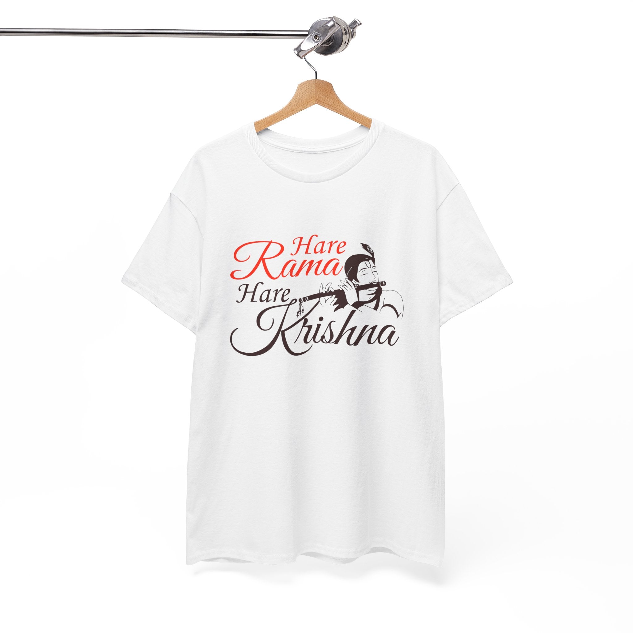 Hare Krishna Unisex Heavy Cotton Tee - Spiritual and Comfortable T-Shirt