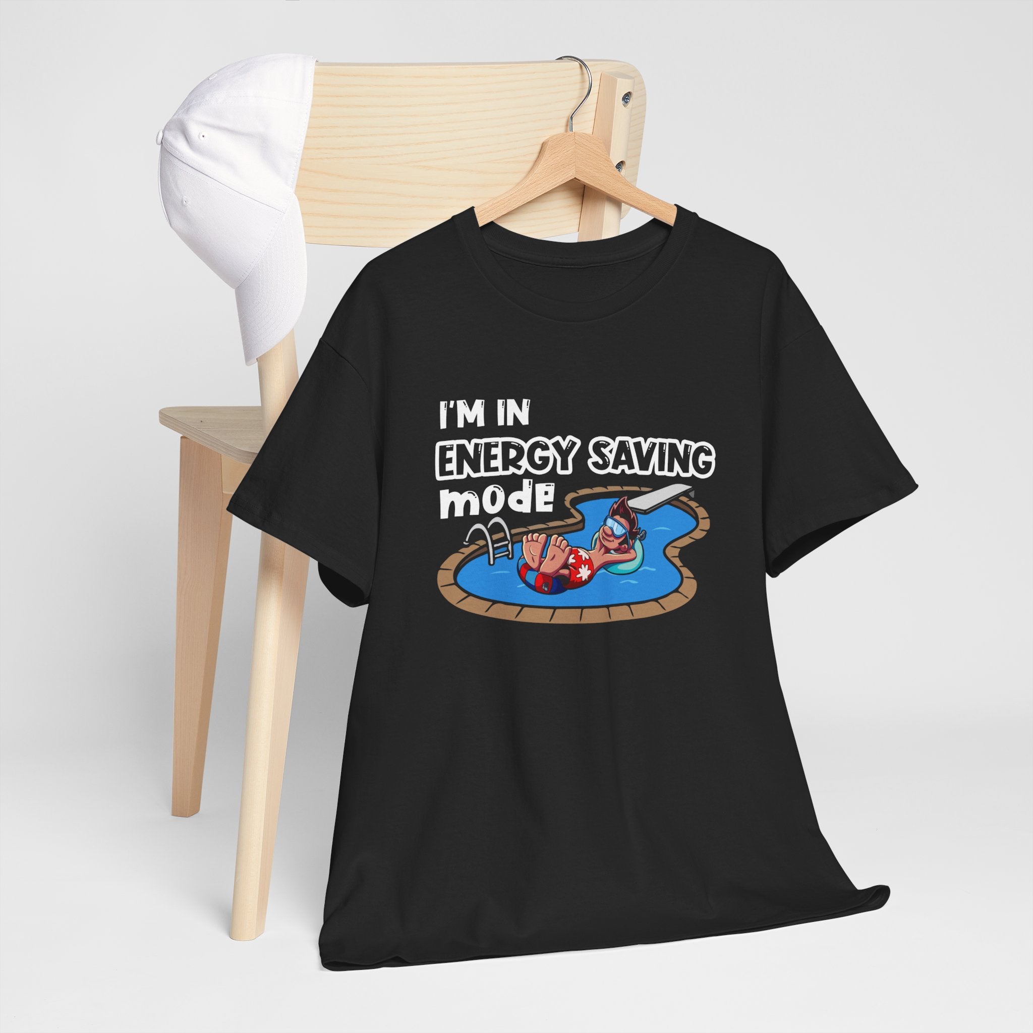 Funny Unisex Heavy Cotton Tee - "I'm In Energy Saving Mode" - Perfect for Relaxation and Casual Wear