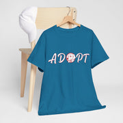 Adopt Unisex Heavy Cotton Tee | Support Animal Adoption, Pet Lovers Gift, Fundraiser Shirt, Eco-Conscious Fashion, Casual Wear