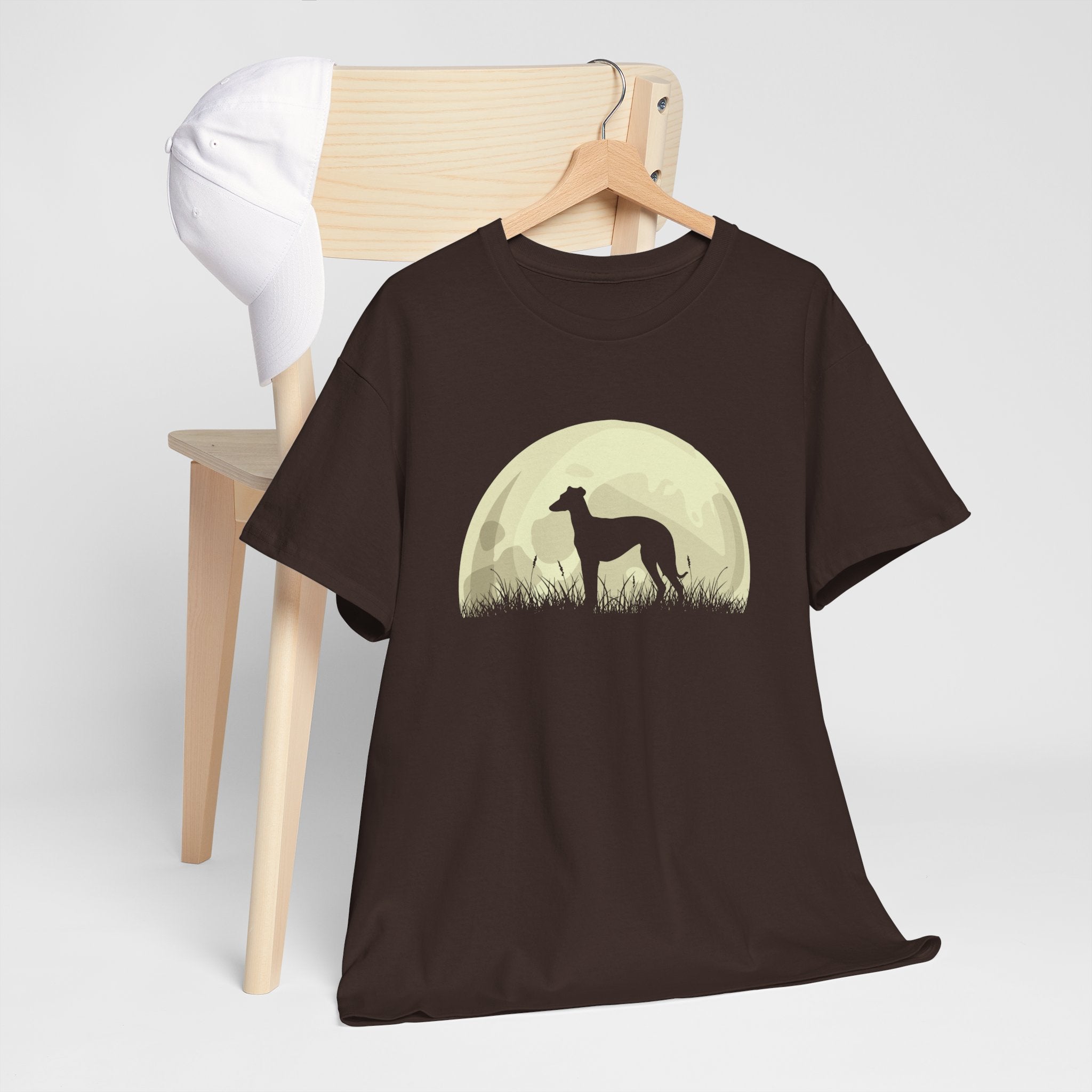 Moonlit Dog Silhouette Unisex Heavy Cotton Tee