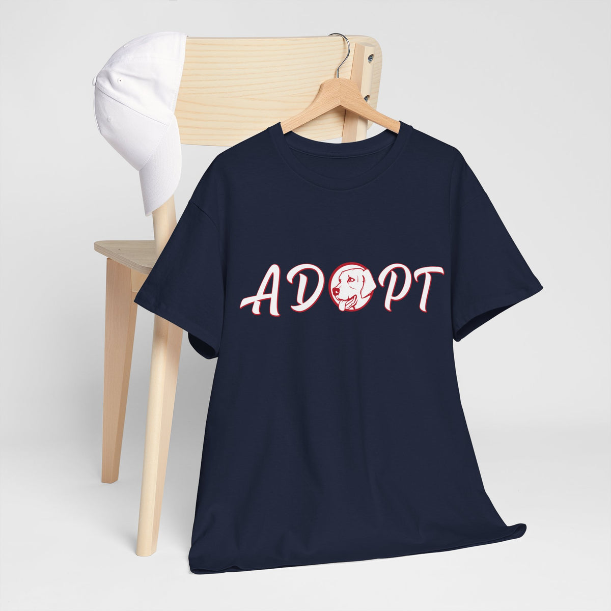 Adopt Unisex Heavy Cotton Tee | Support Animal Adoption, Pet Lovers Gift, Fundraiser Shirt, Eco-Conscious Fashion, Casual Wear
