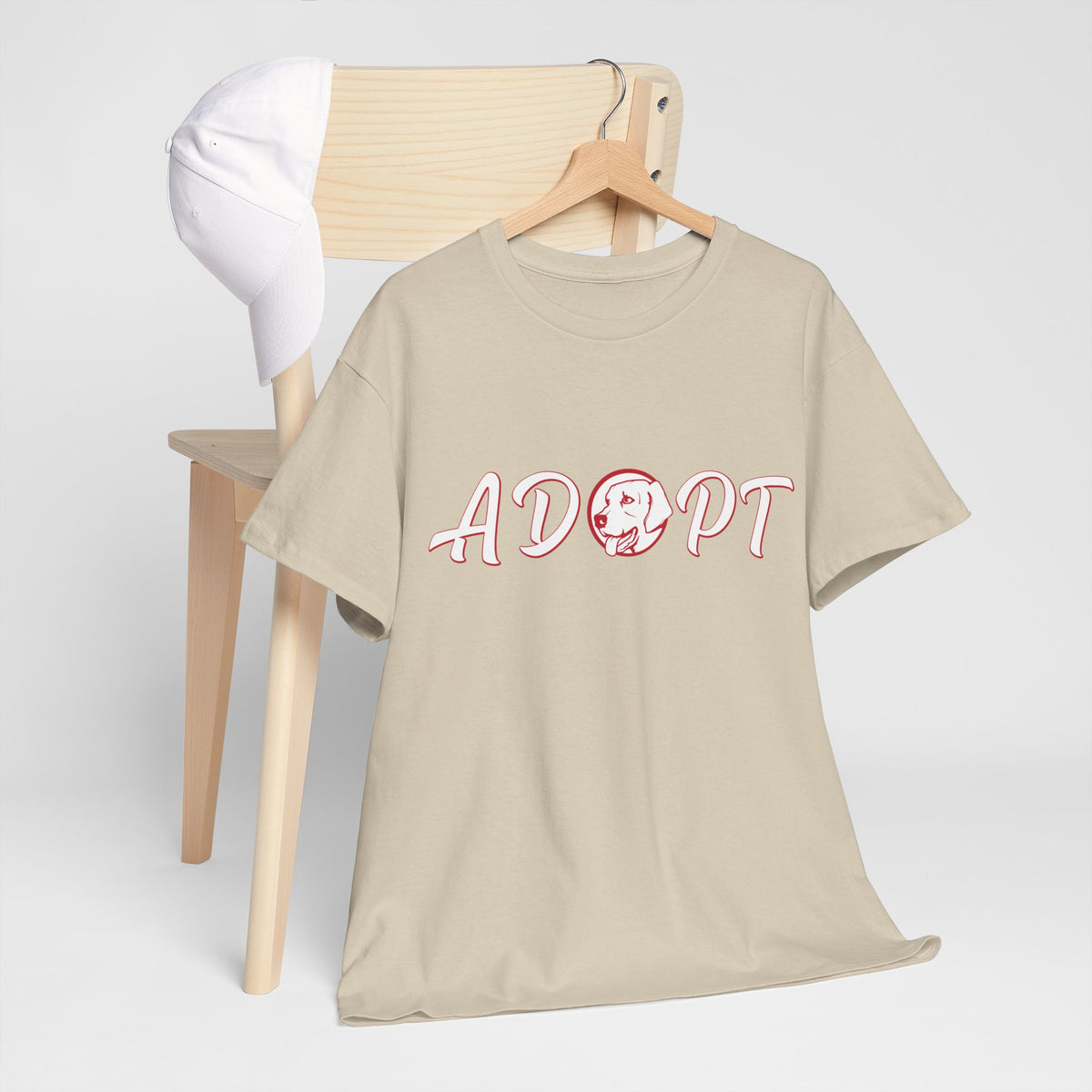 Adopt Unisex Heavy Cotton Tee | Support Animal Adoption, Pet Lovers Gift, Fundraiser Shirt, Eco-Conscious Fashion, Casual Wear