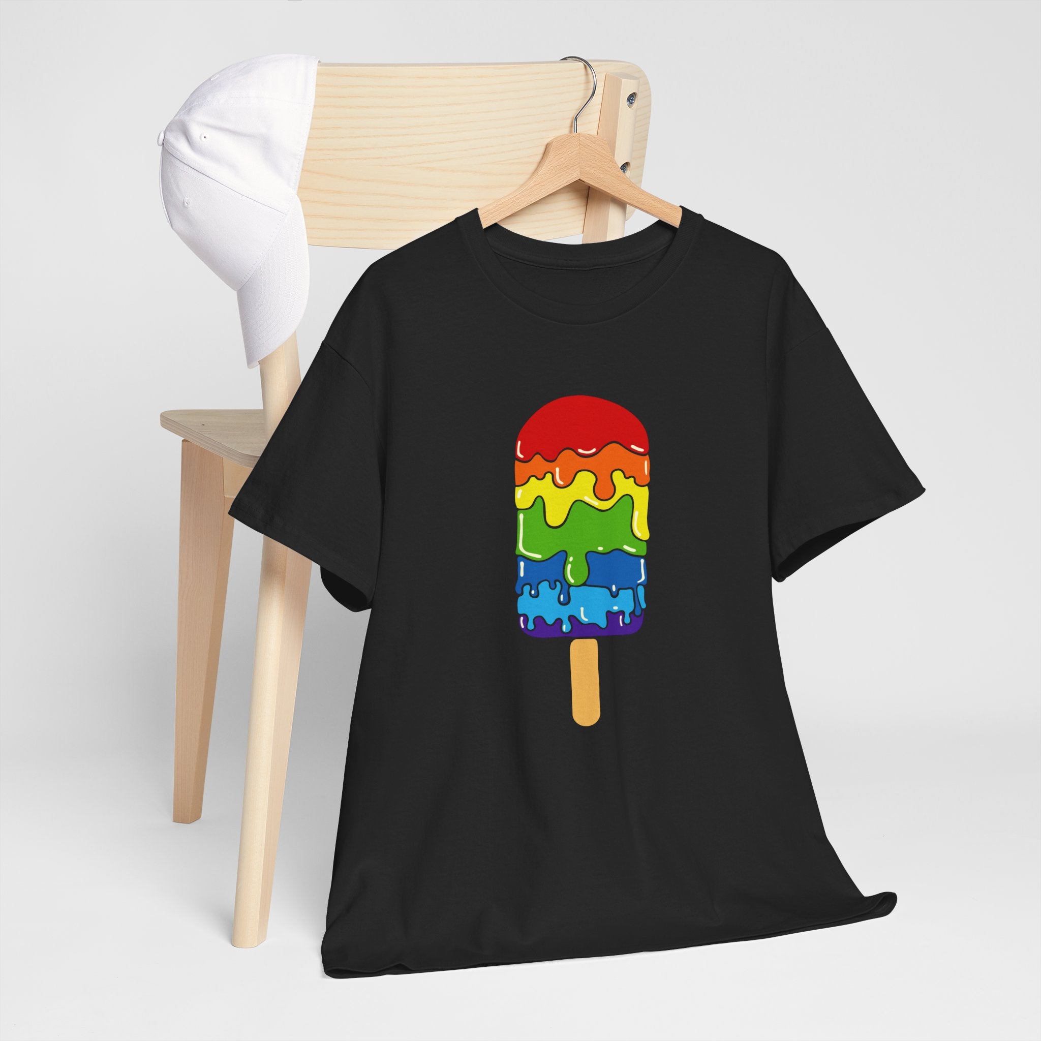 Rainbow Popsicle Unisex Heavy Cotton Tee - Fun Summer Shirt