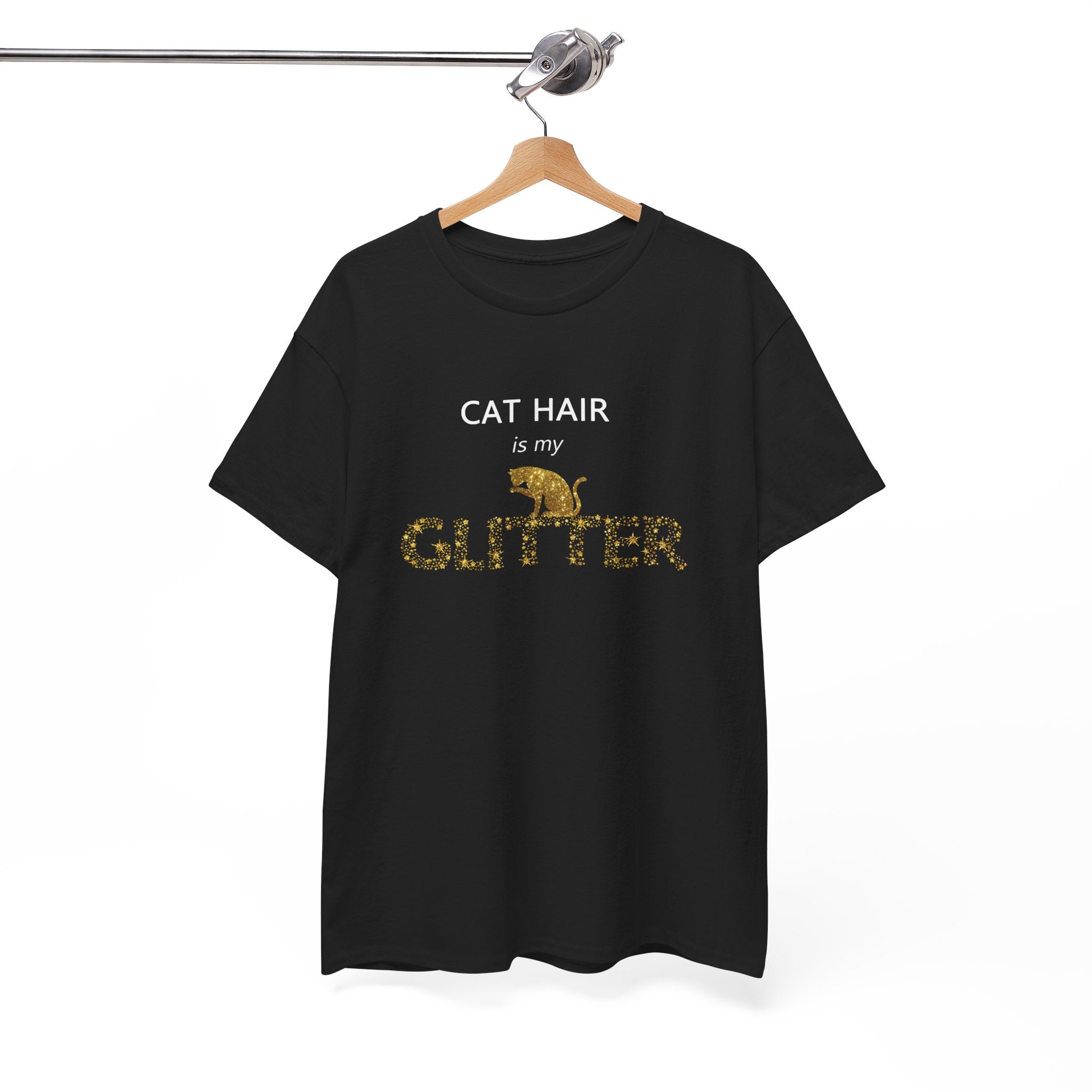 Cat Hair is My Glitter Unisex Heavy Cotton Tee - Perfect for Cat Lovers