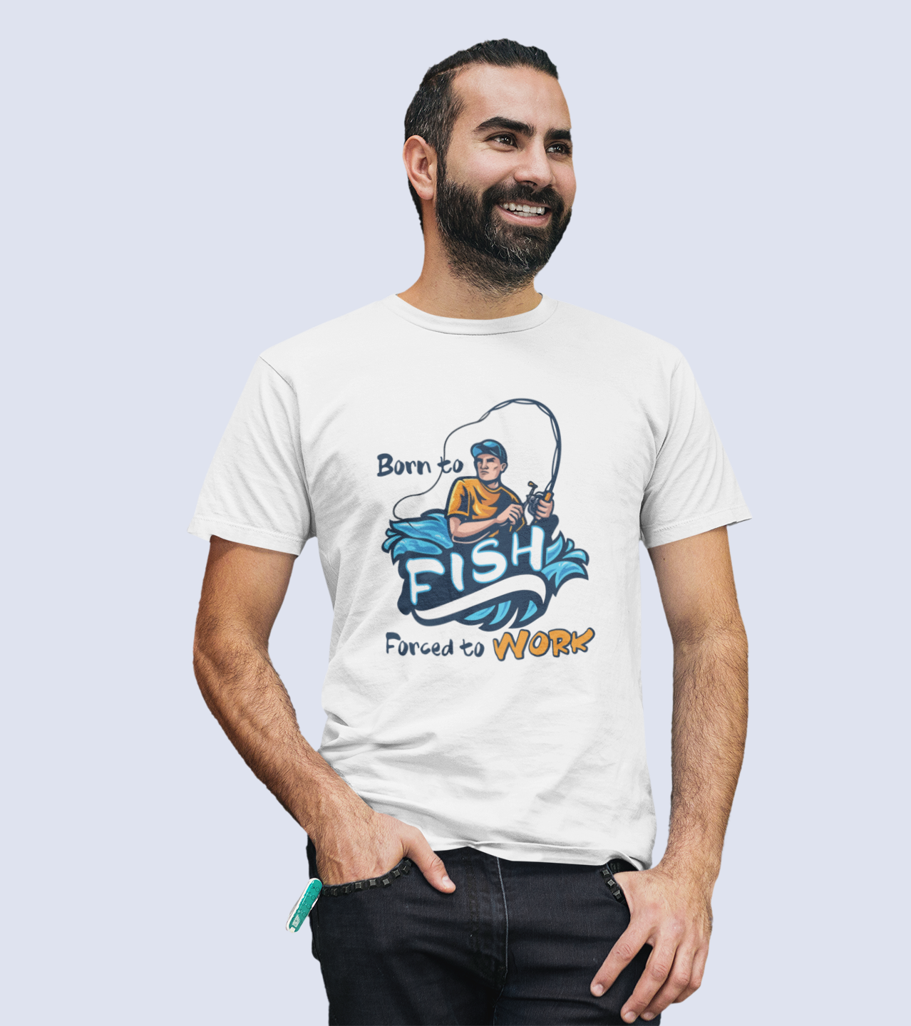 Born To Fish Forced To Work Men's T-Shirt