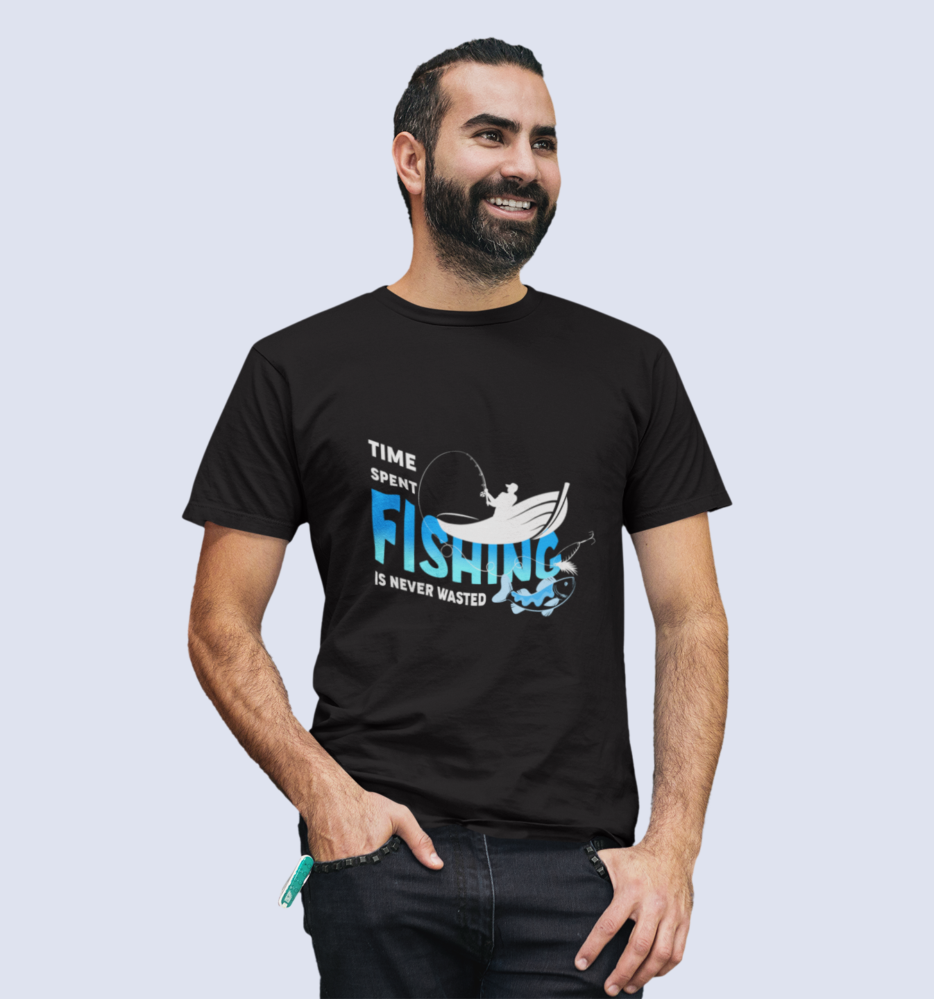 Time Spend Fishing Is Never Wasted Men's T-Shirt