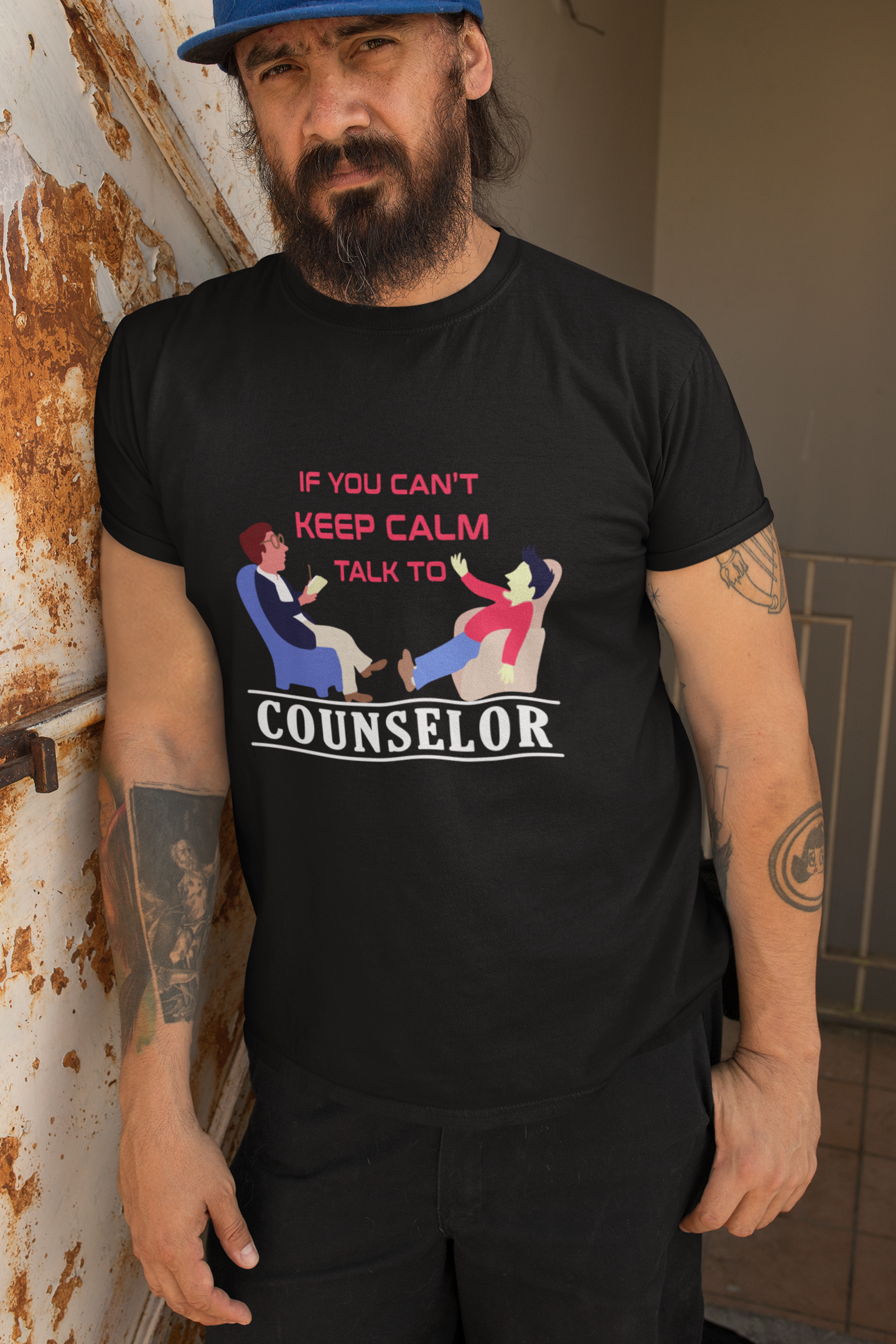 If You Can't Keep Calm Talk To Counselor Men's T-Shirt