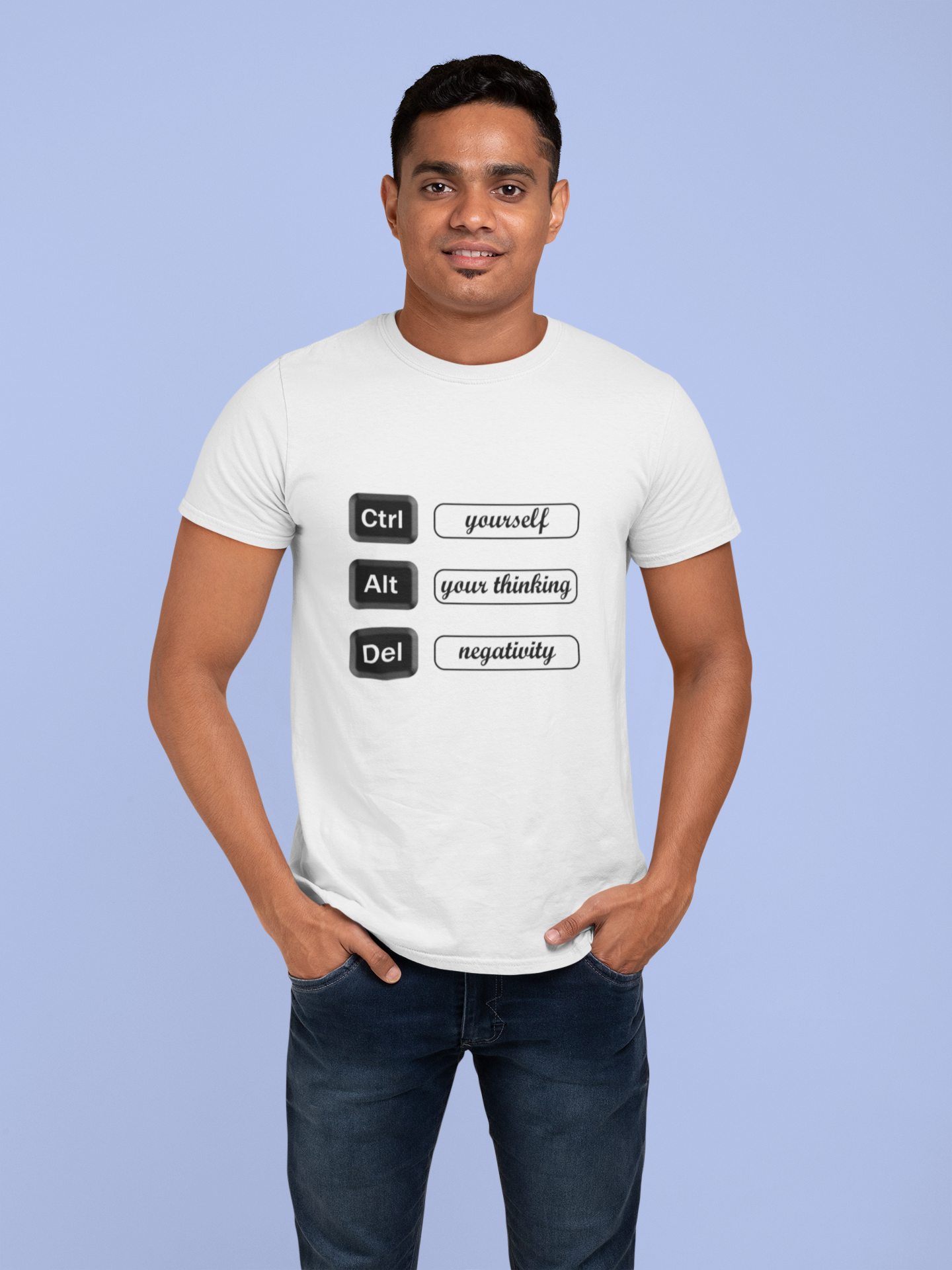 Control Yourself Alt Your Thinking Del Negativity - Men's T-Shirts