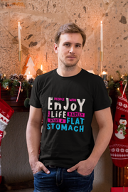 People Who Enjoy Their Life Rarely Have A Flat Stomach Men's T-Shirt