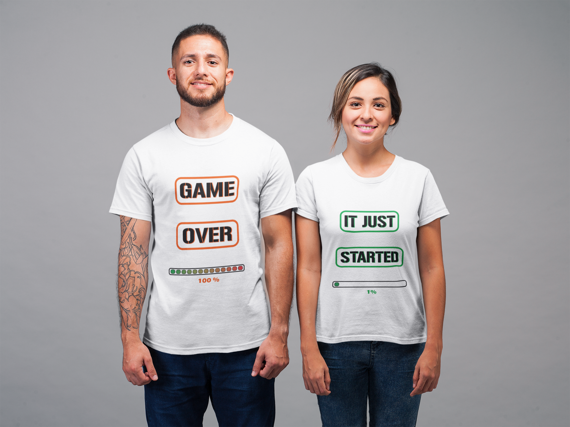 Game Over & It's Just Started Couple T-Shirt