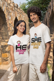 He Copies Me & She Copies Me T-shirt