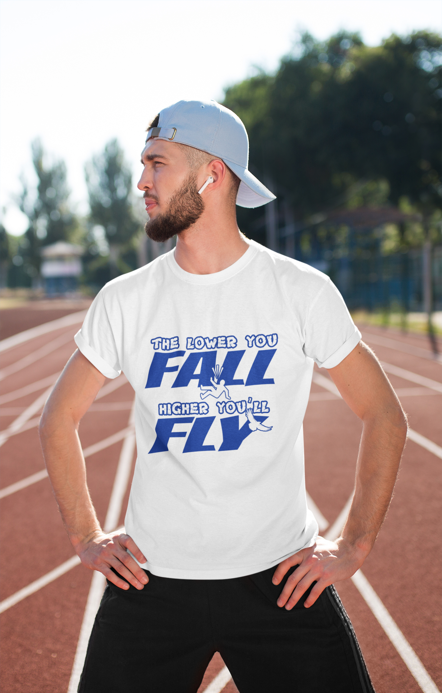 The Lower You Fall Higher You'll Fly Men's T-Shirt